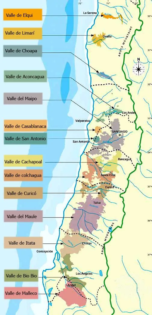 REGIONES VITIVINICOLAS CHILE | ENOLOGIA Y COCTELERIA UNIVALLEBUGA