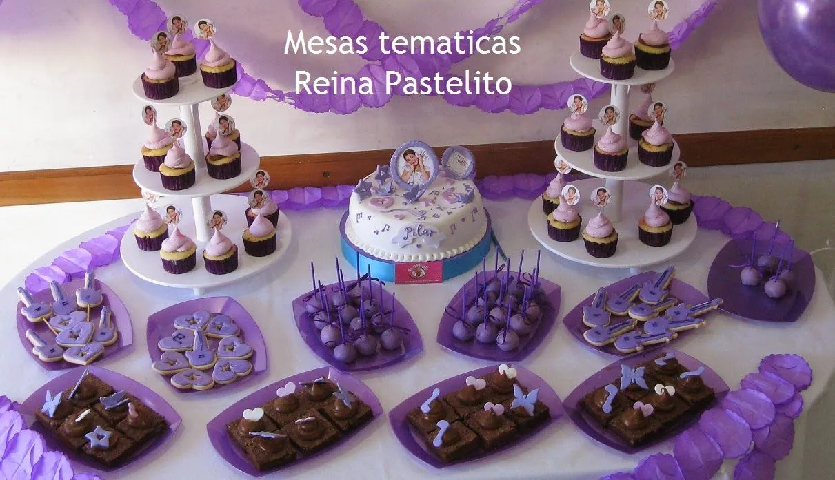 Reina Pastelito Cupcakes Tortas: Mesa Dulce Violetta Torta Cupcakes