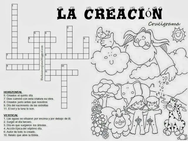 RELIALBA: CRUCIGRAMA DE LA CREACIÓN.