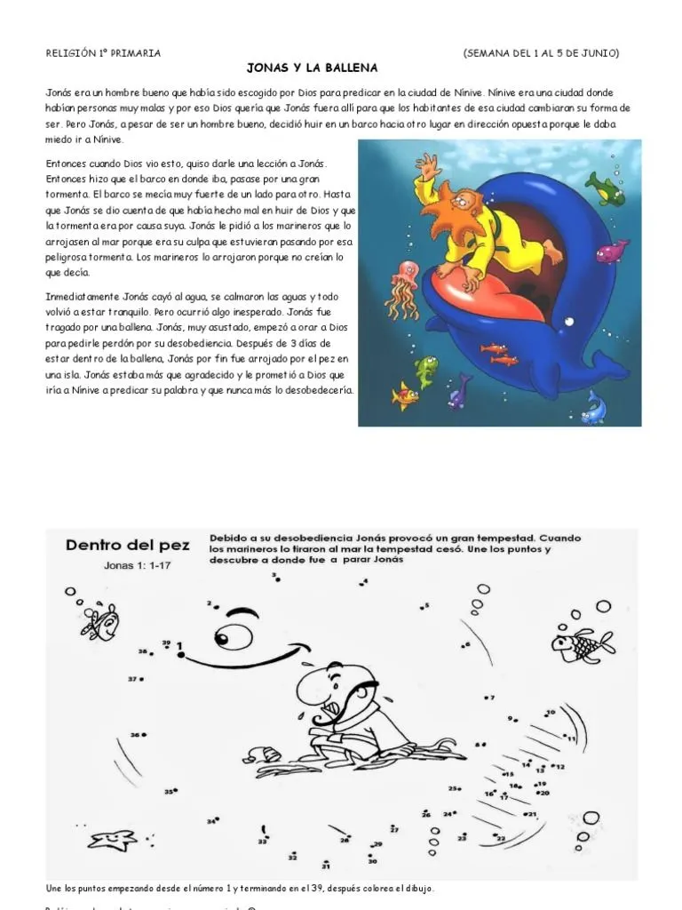 RELIGIÓN - Jonás y La Ballena | PDF