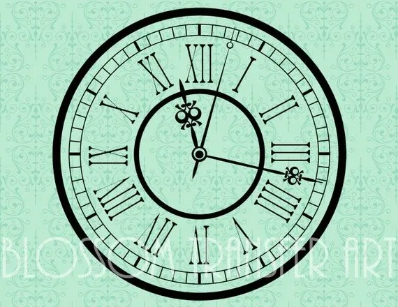 Reloj Imagen Vintage Digital Para Imprimir por BlossomTransferArt