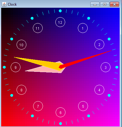 reloj con manecillas moviendosen y tiempo real echo en java ...