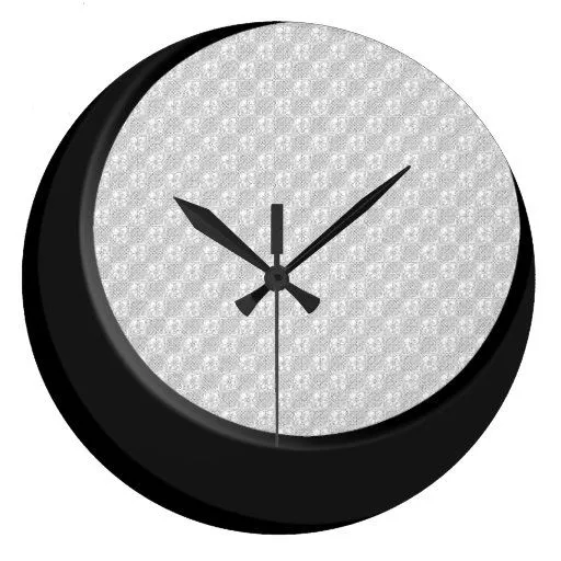 Reloj moderno retro blanco y negro del modelo de Zazzle.