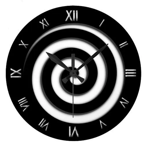 Reloj de pared de Hypno del espiral del negro del de Zazzle.