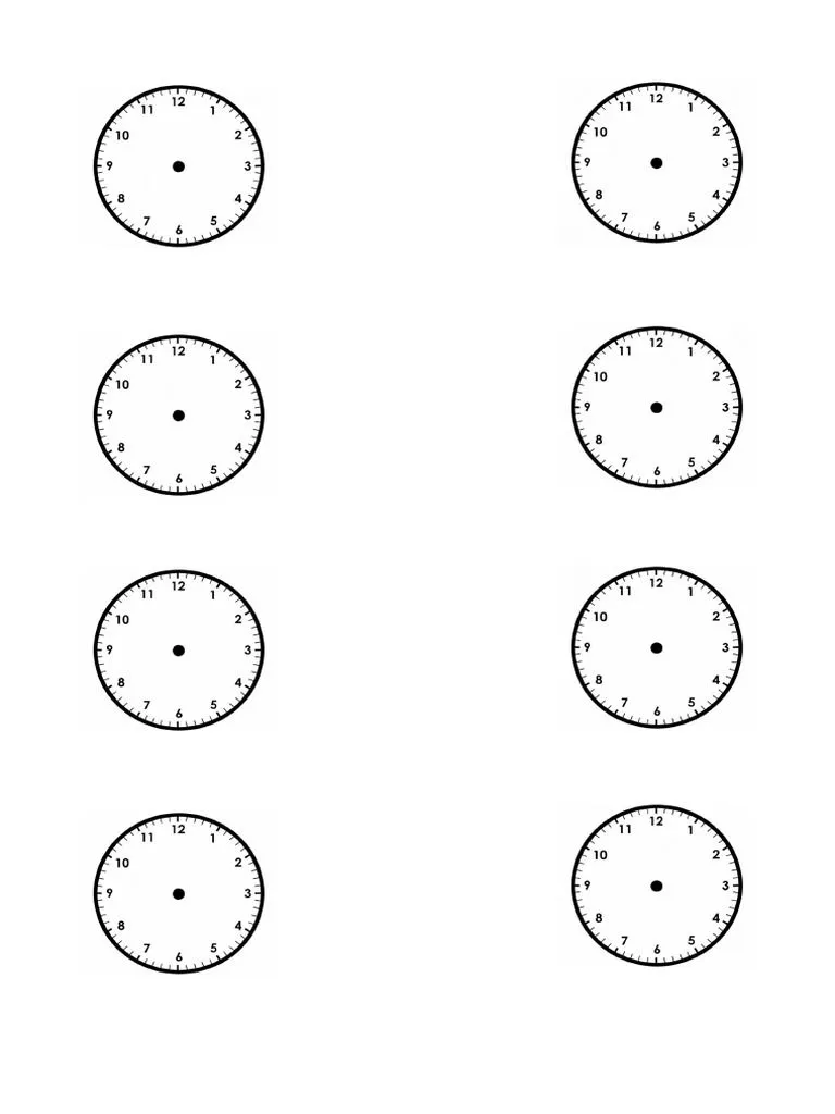 Relojes Sin Agujas para Practicar Las Horas | PDF