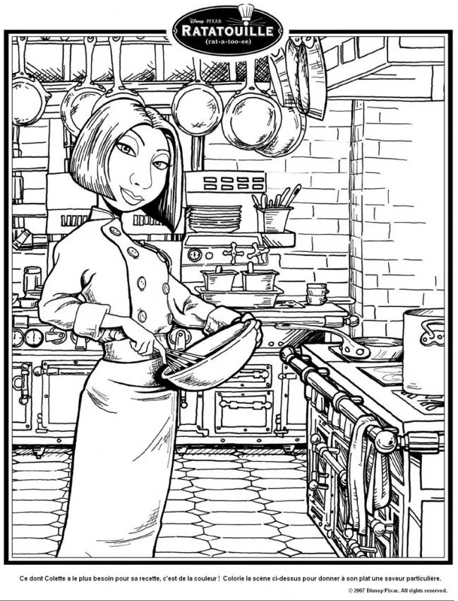 Dibujo de Colette la cocinera - Dibujos para colorear RATATOUILLE