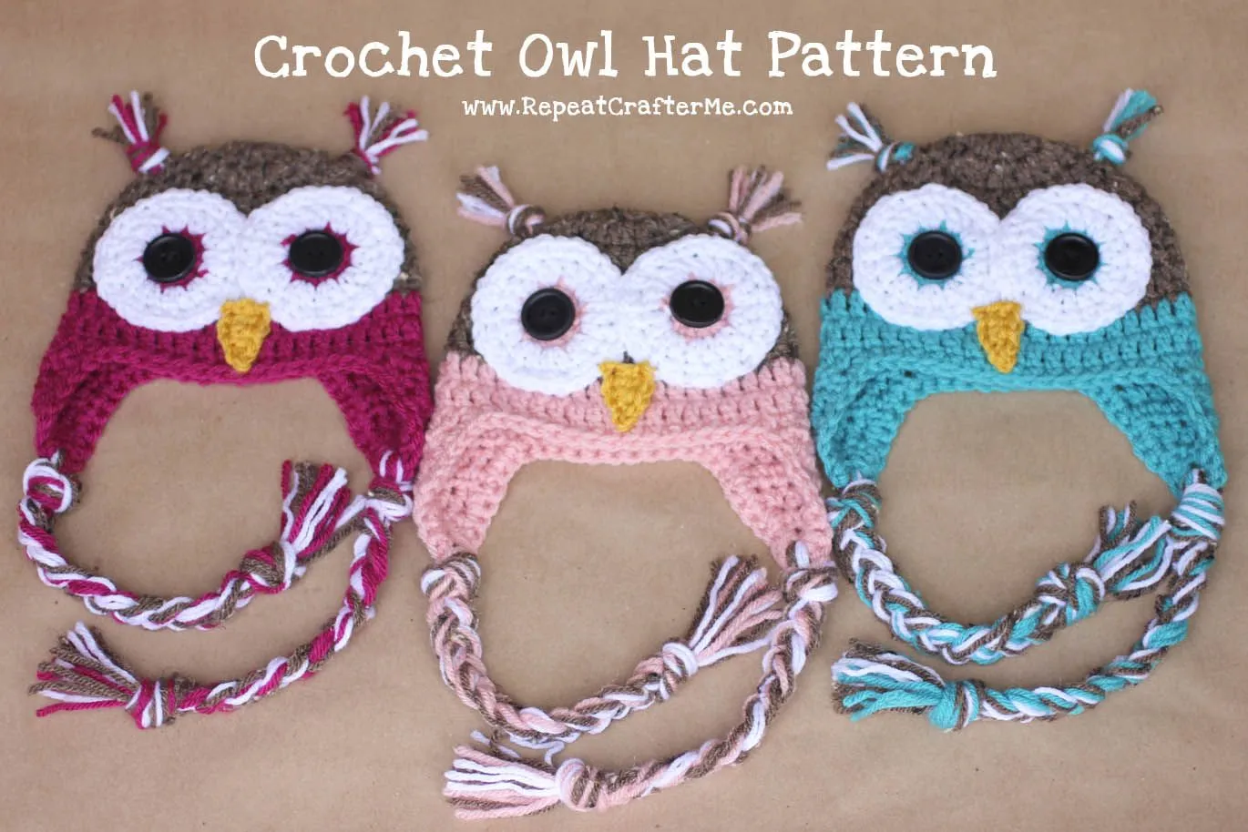 Repeat Crafter Me: Crochet Owl Hat Pattern