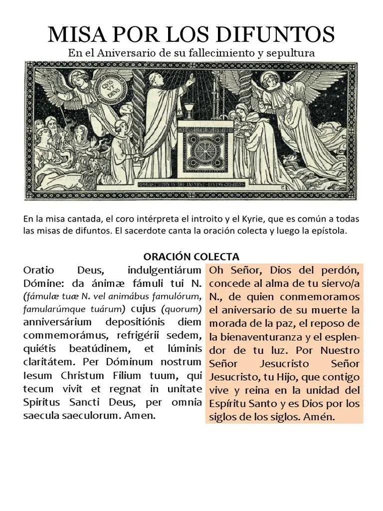 Requiem. Misa de Aniversario (Oraciones y Lecturas | PDF | Misa (liturgia)  | Oración