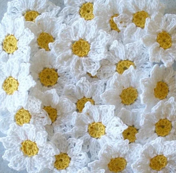 RESERVED for DIANA Crochet Daisy Flowers by IreneStitches on Etsy