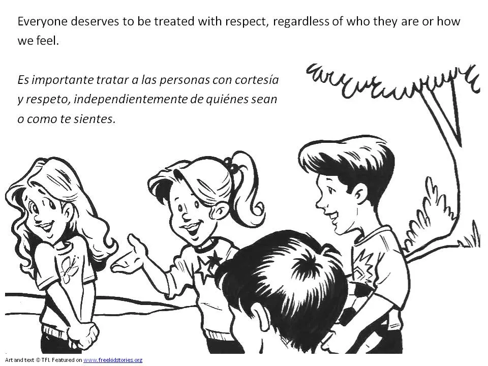 Respeto: Paginas para pintar – Respect Coloring Pages – Free Kids Stories