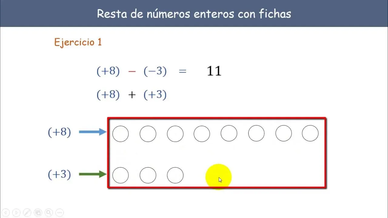 Restas de números enteros con fichas de colores - YouTube