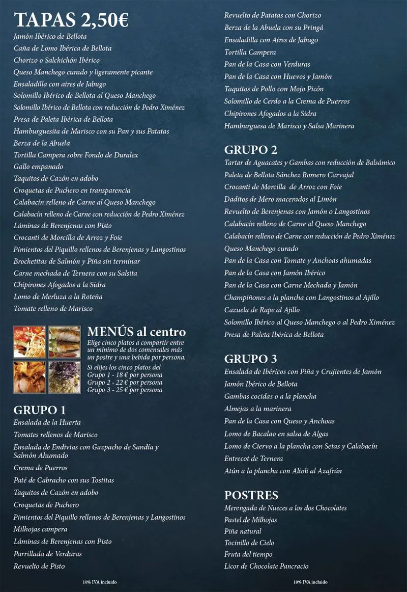 Restaurante Bar Jamón de El Puerto: Nueva carta de tapas y platos ...