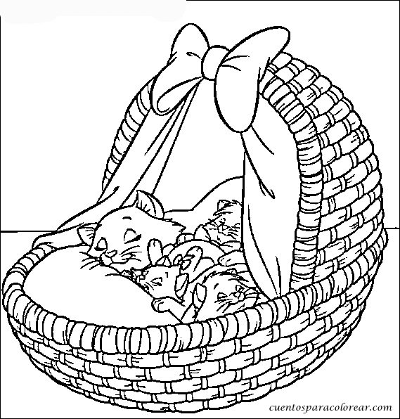 Gatita Marie Disney para colorear - Imagui