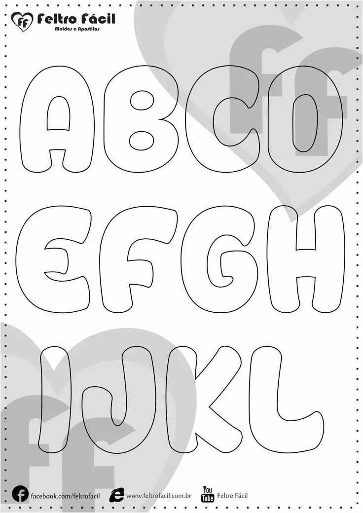 Resultado de imagen para modelo de letras imagui en foami minusculas | Molde letras feltro, Letras em feltro, Moldes de letras