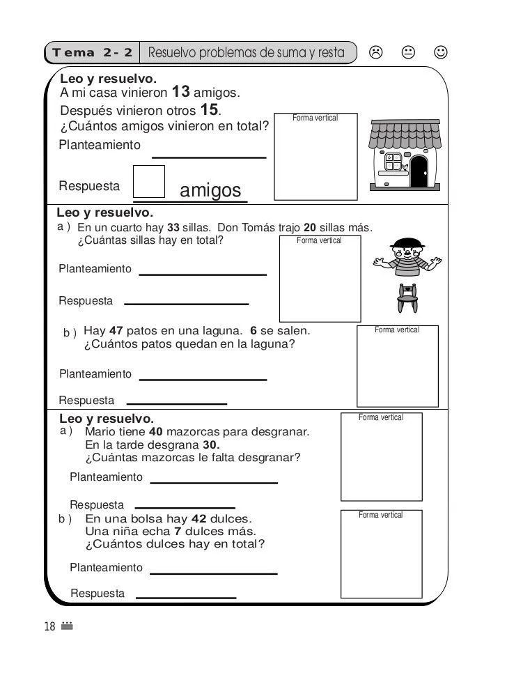 Resultado de imagen para problemas de matematicas de suma y resta para  primer g… | Matemáticas de primer grado, Segundo grado de primaria,  Matematicas segundo grado