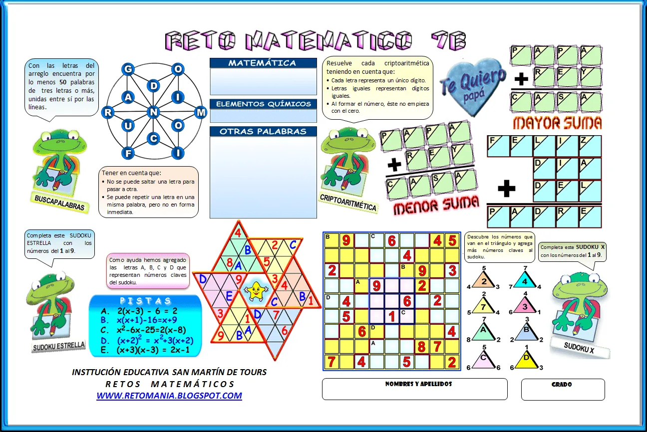 RETO MATEMÁTICO 7B ~ RETOS MATEMÁTICOS