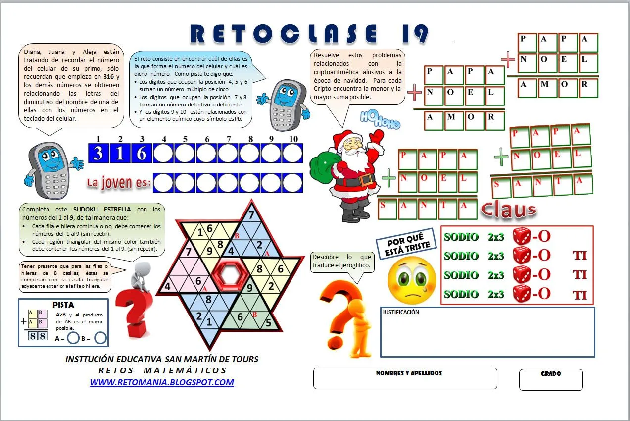 RETOCLASE 19 ~ RETOS MATEMÁTICOS