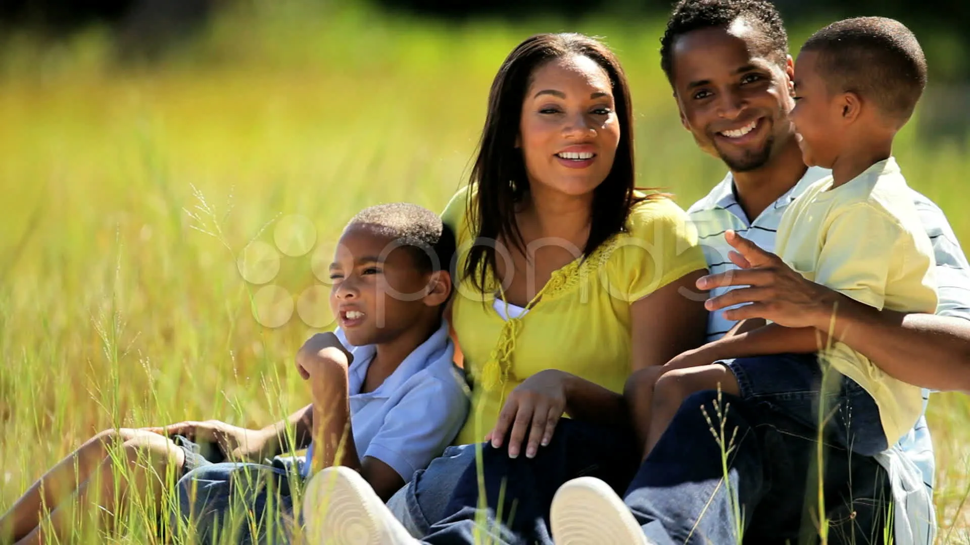 Retrato De Familia Feliz Étnica En El Parque Archivos de Video ...