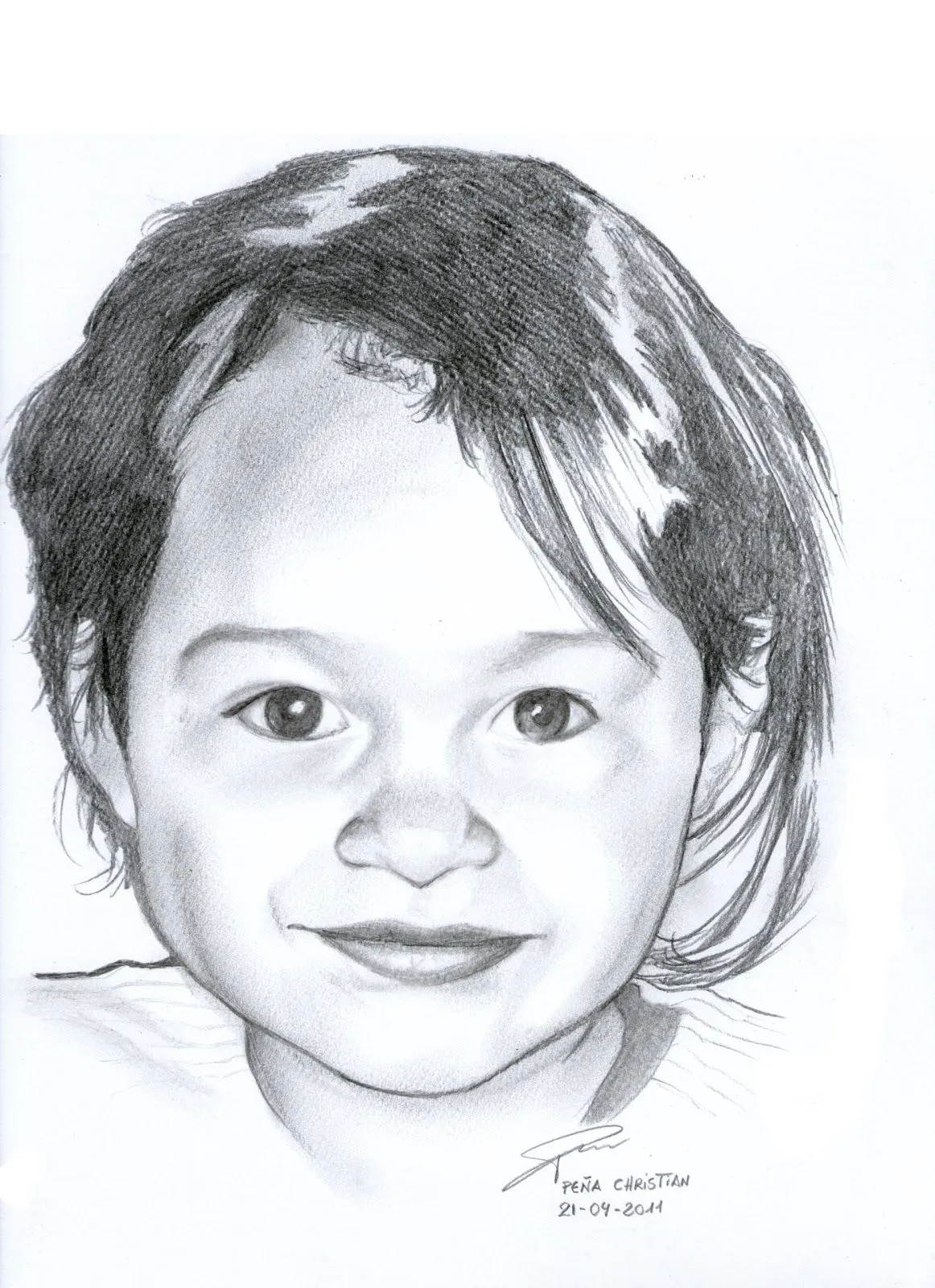 retrato,dibujante,ilustrador,dibujo a lapiz: RETRATO BEBE A LAPIZ