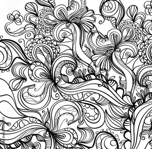 Retro psychedelic doodle background de Natalya Semenchuk, imagen ...