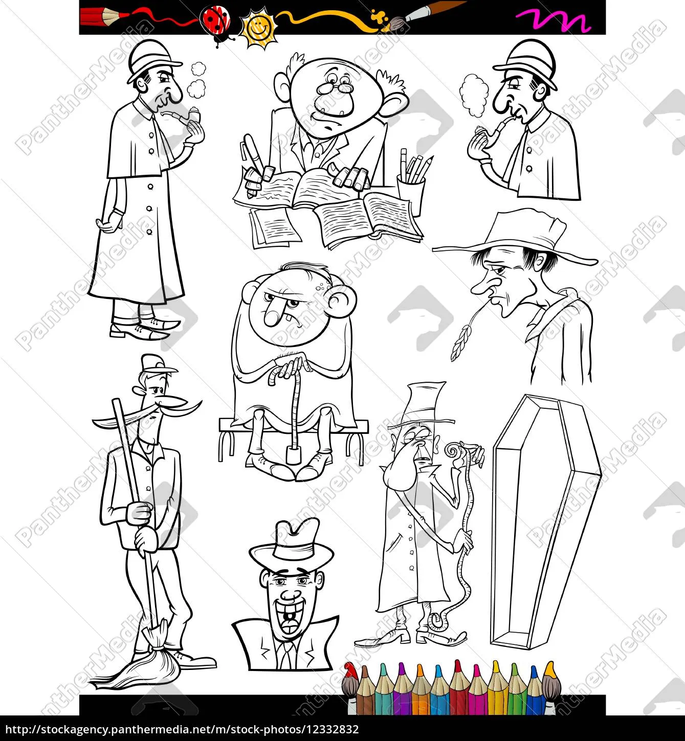 retros personas dibujos animados para colorear - Stockphoto #12332832 |  Agencia de stock PantherMedia