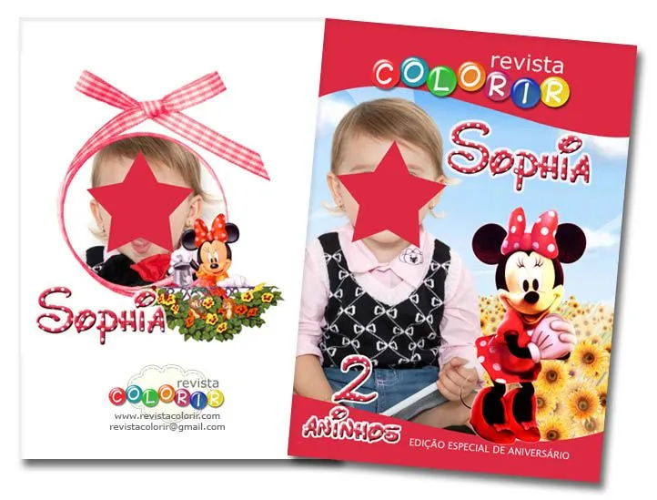 Revista para Colorir com Minnie. Capa rosa ou vermelha, combinando com ...