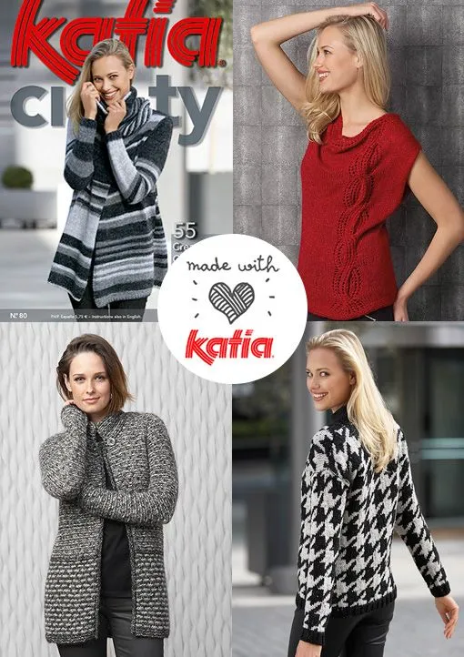 Revistas Katia para tejer más de 200 modelos con instrucciones detalladas