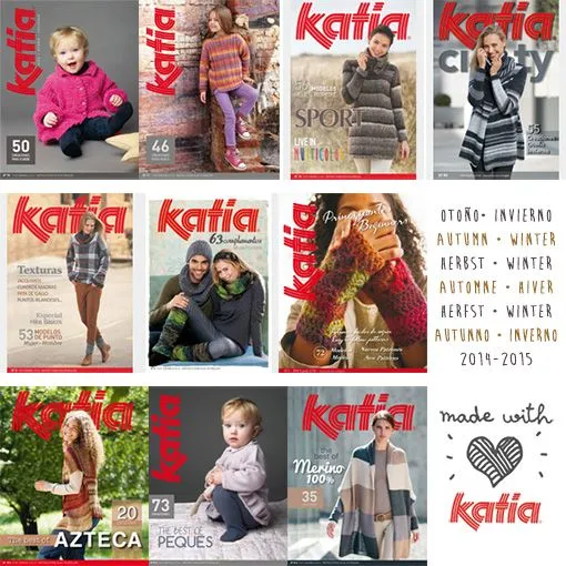 Revistas Katia para tejer más de 200 modelos con instrucciones detalladas