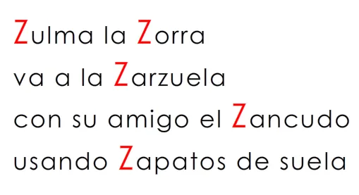 Rimas en Español – Letra: Z – z | www.onlinefreespanish.com