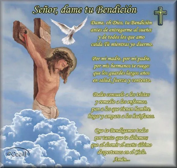 Rincón de la Oración: Estampa Oración: Señor, dame tu Bendición