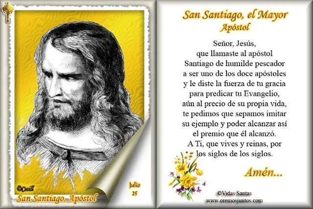 Rincón de la Oración: Estampas Oraciones al Apóstol Santiago