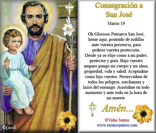 Rincón de la Oración: Estampas Oraciones de San José