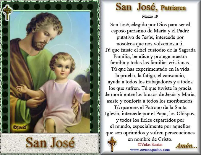 Rincón de la Oración: Estampas Oraciones de San José