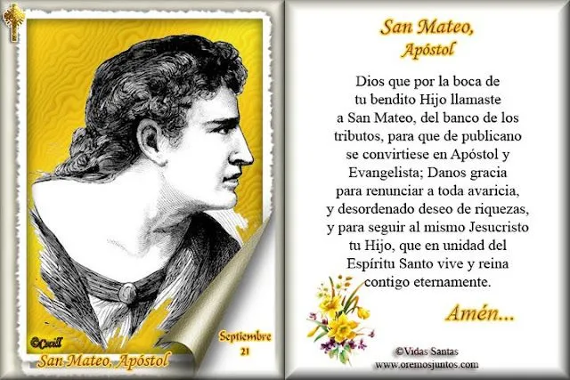 Rincón de la Oración: Estampas Oraciones de San Mateo