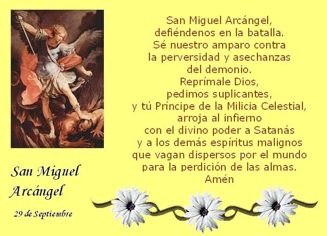 Rincón de la Oración: Estampas Oraciones de San Miguel Arcángel