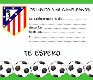 EL RINCÓN DE LOS PEQUES: INVITACIONES PARA CUMPLEAÑOS DEL ATLETICO ...