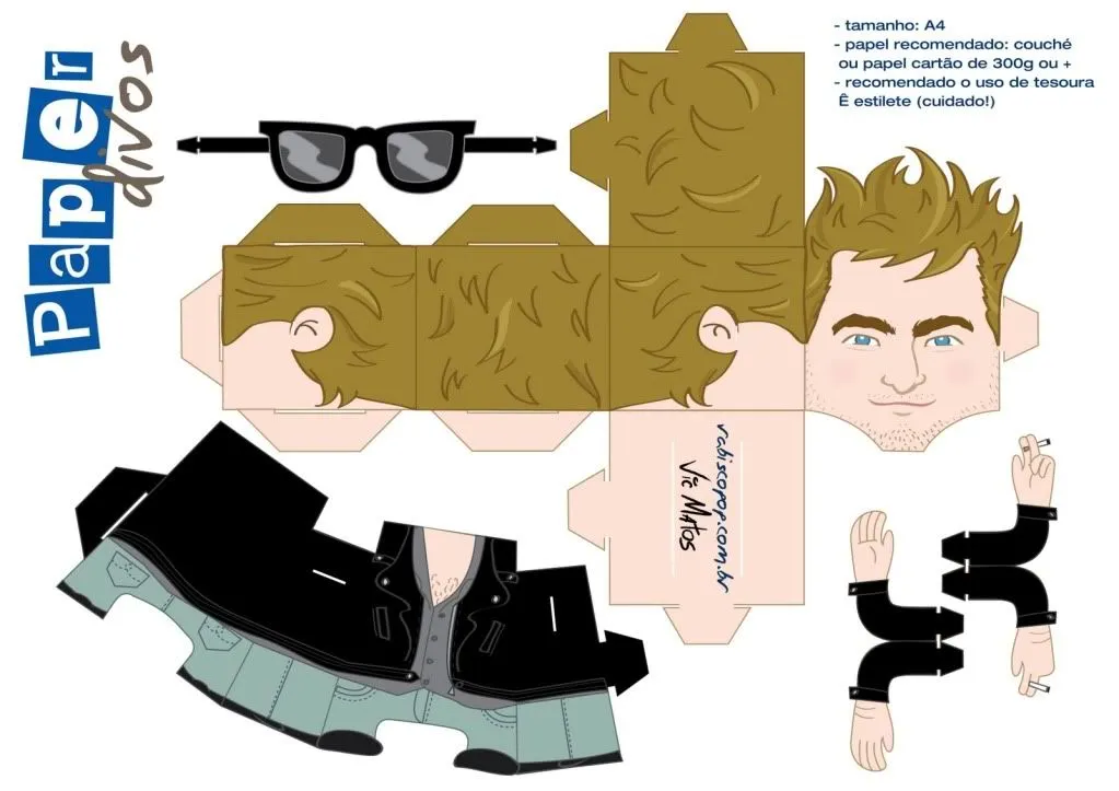 ROBERT THOMAS ACTOR *: Muñeco de carton montable de Robert Pattinson