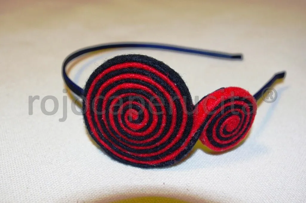 rojo caperucita: Diademas espiral