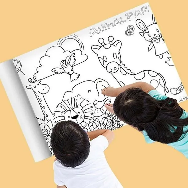 Rollo de papel para colorear, hojas para colorear de pared, libros para  colorear, rollo de papel de dibujo, póster para colorear para animal  Soledad Rollo de papel para colorear | Walmart en