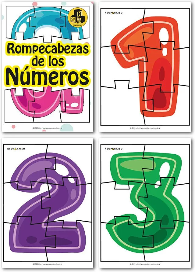 Rompecabezas de Números para Preescolar PDF