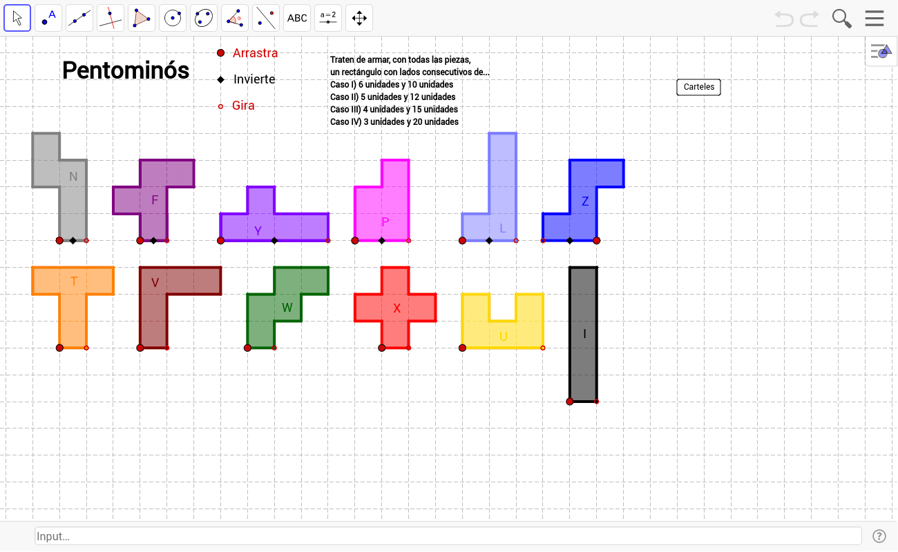 Rompecabezas con pentominós – GeoGebra