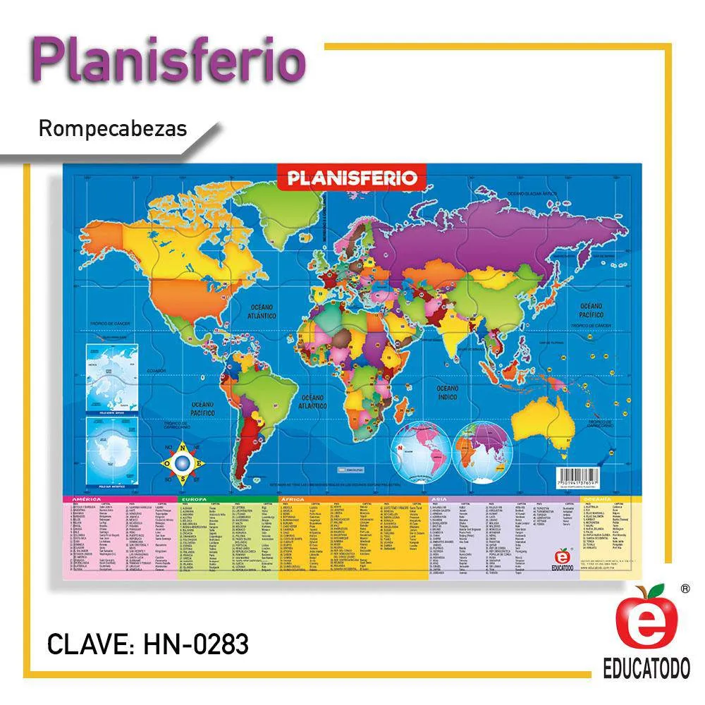 Rompecabezas Planisferio — Educatodo