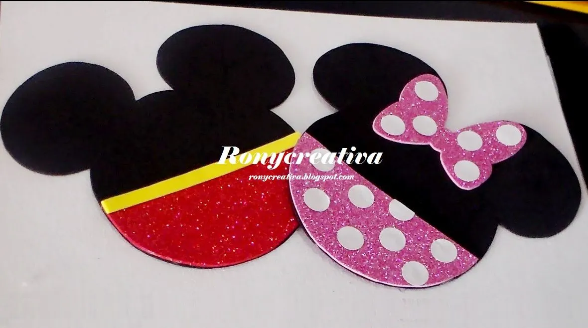 ronycreativa: Cómo hacer invitaciones de Mickey y Minnie Mouse ...