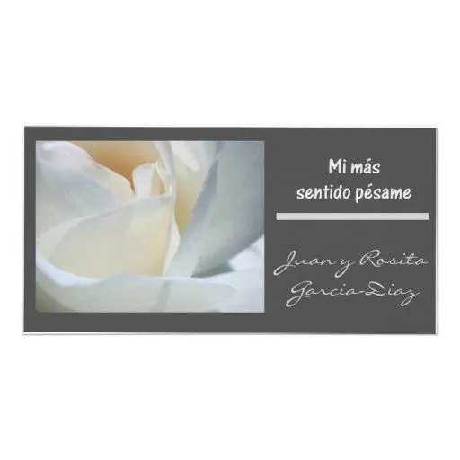 Rosa blanco del negro del espanol del pesame del s tarjetas ...