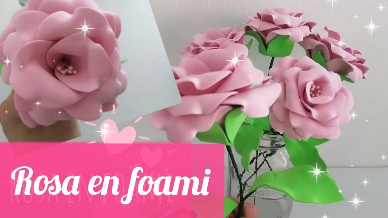 ROSA en FOAMI con (MOLDES GRATIS) 