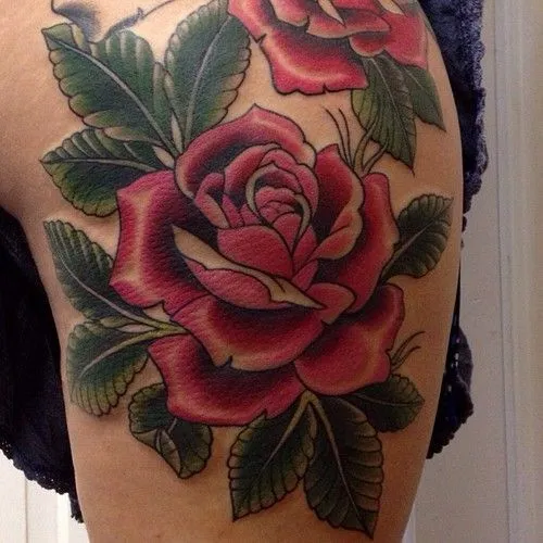 rosa oldschool - Pesquisa Google | TATTOO | Pinterest