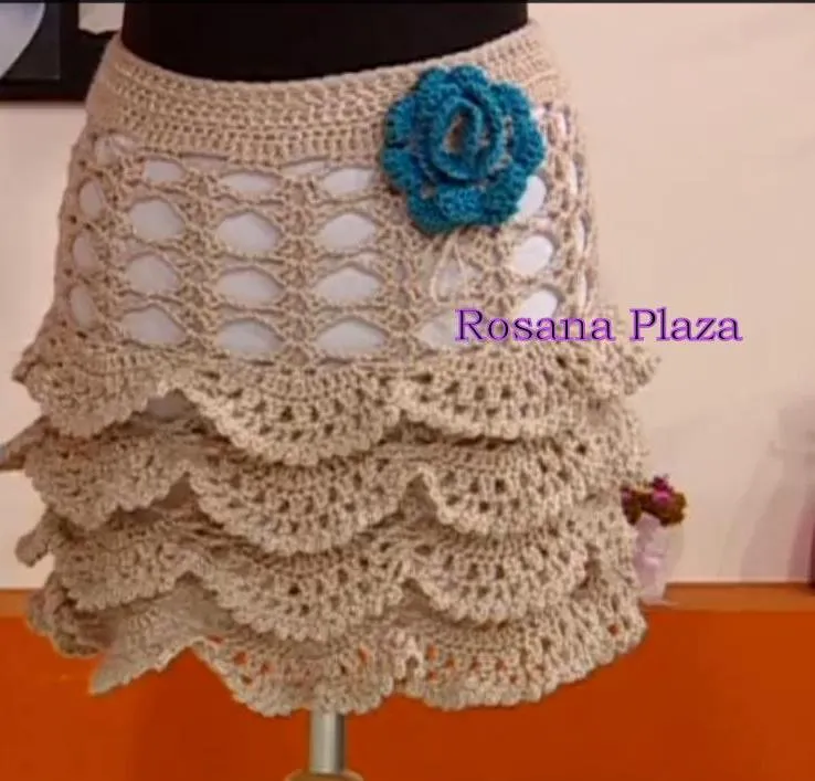 Rosana Plaza: Falda con volados en crochet