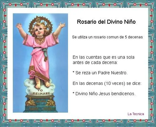 Rosario del divino niño - Imagui