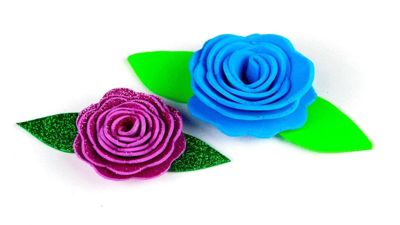 Como Hacer Rosas en Espiral de Foamy o Goma eva/DIY/MANUALIDADES - YouTube