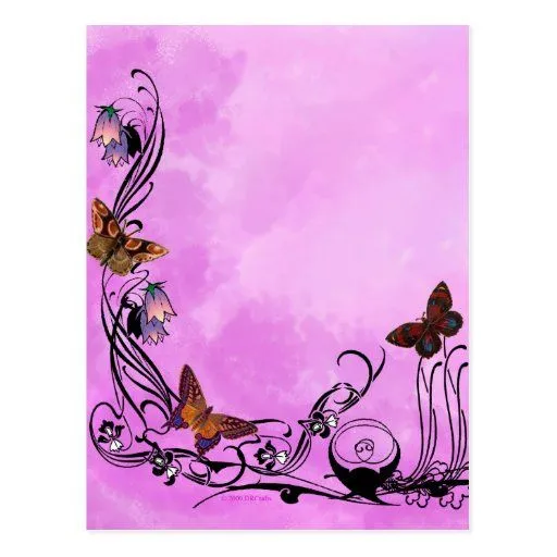 Rosas con las mariposas postales de Zazzle.